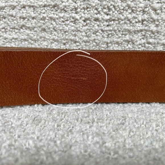 Genuine Leather Brown Substantial Brushed Silver Men's Size 44" Waist Belt - Picture 12 of 12